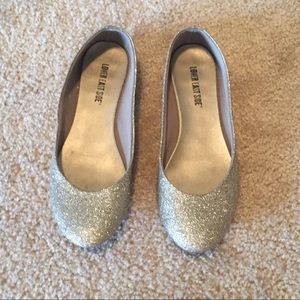 Gold glitter flats